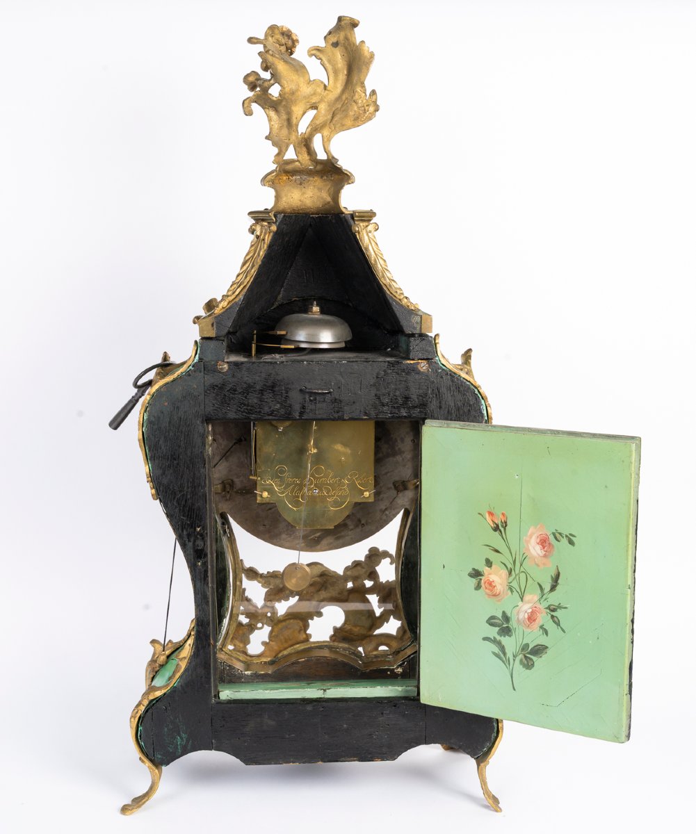 Cartel d'applique en bronze à décor floral, d'époque Louis XV (1724-1774), XVIIIème siècle.-photo-4