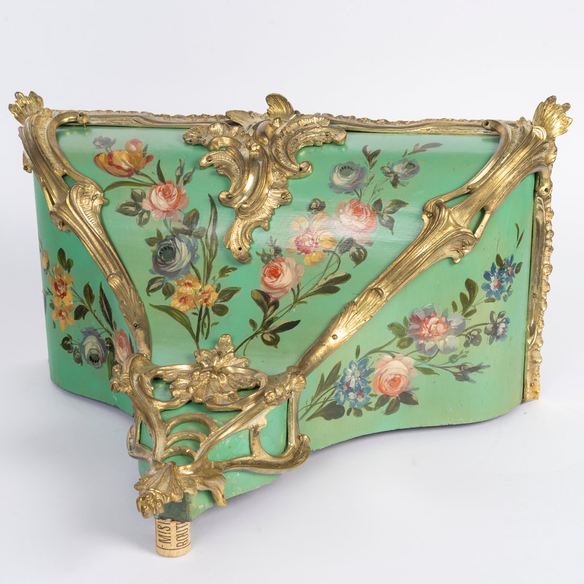 Cartel d'applique en bronze à décor floral, d'époque Louis XV (1724-1774), XVIIIème siècle.-photo-8
