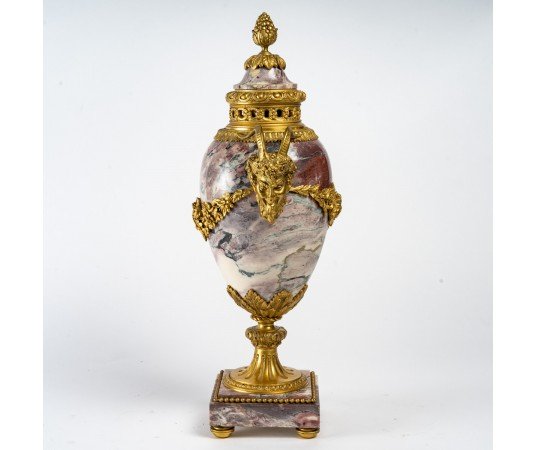 Pair Of Marble And Gilded Bronze Cassolettes, From The Napoleon III Period (1851–1870), 19th Century-photo-4