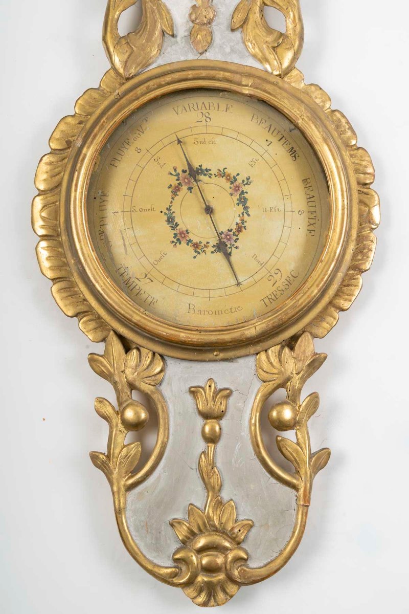 Barometer And Thermometer From The Transition Period Between The Reigns Of Louis XV And Louis XVI. 18th Century.-photo-2