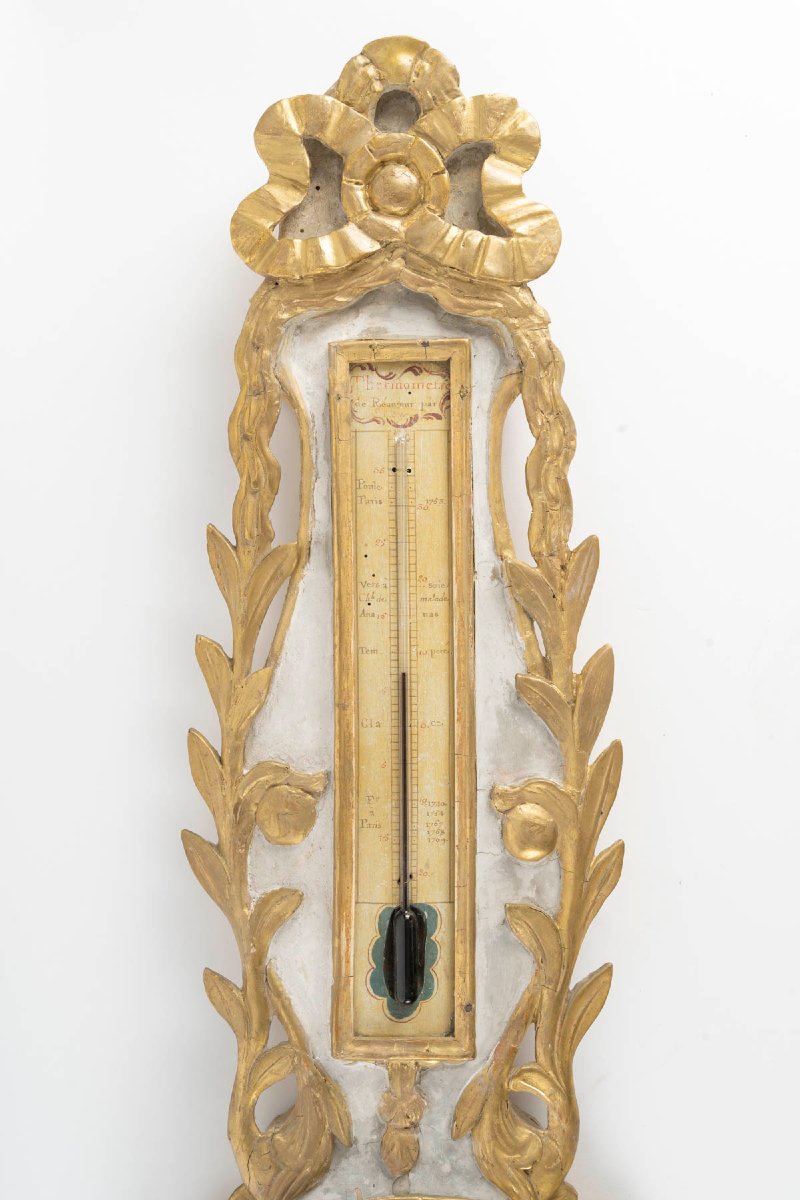 Barometer And Thermometer From The Transition Period Between The Reigns Of Louis XV And Louis XVI. 18th Century.-photo-3