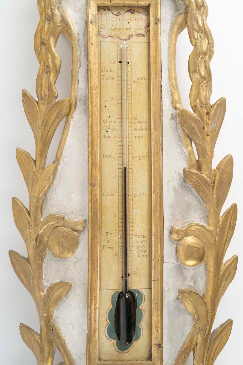 Barometer And Thermometer From The Transition Period Between The Reigns Of Louis XV And Louis XVI. 18th Century.-photo-4