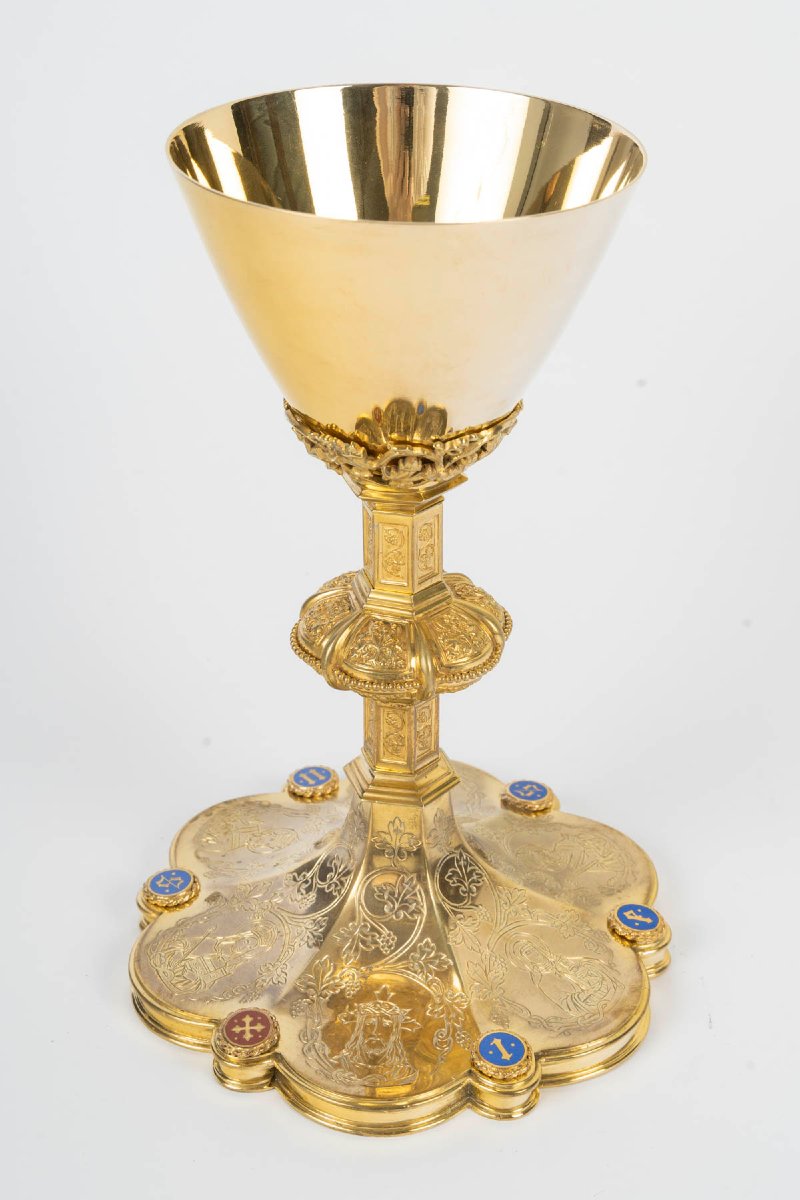 Neo-gothic-style Bronze Chalice. Late 19th–early 20th Century.-photo-2