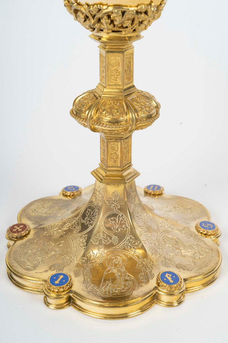 Neo-gothic-style Bronze Chalice. Late 19th–early 20th Century.-photo-3