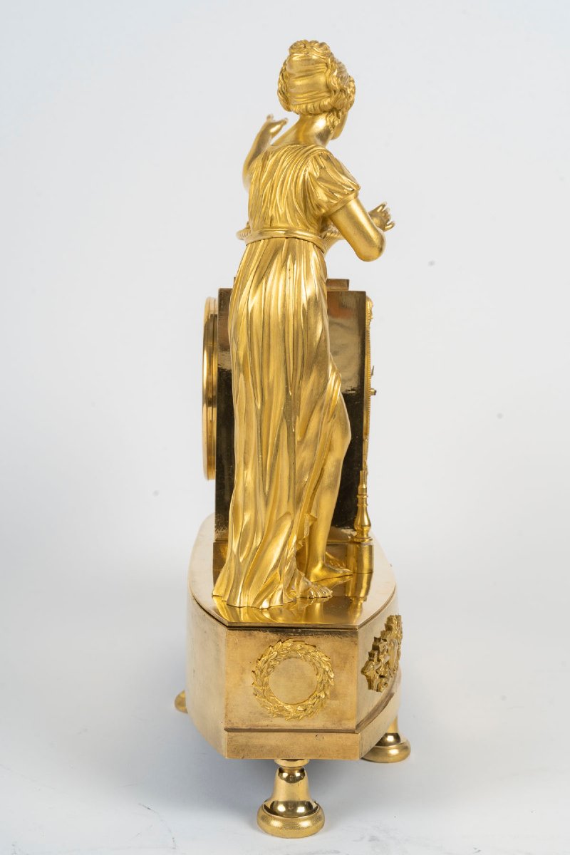 Gilded Bronze Clock, “the Birth Of Love,” Signed Lemoine Beudan. 19th Century.-photo-3