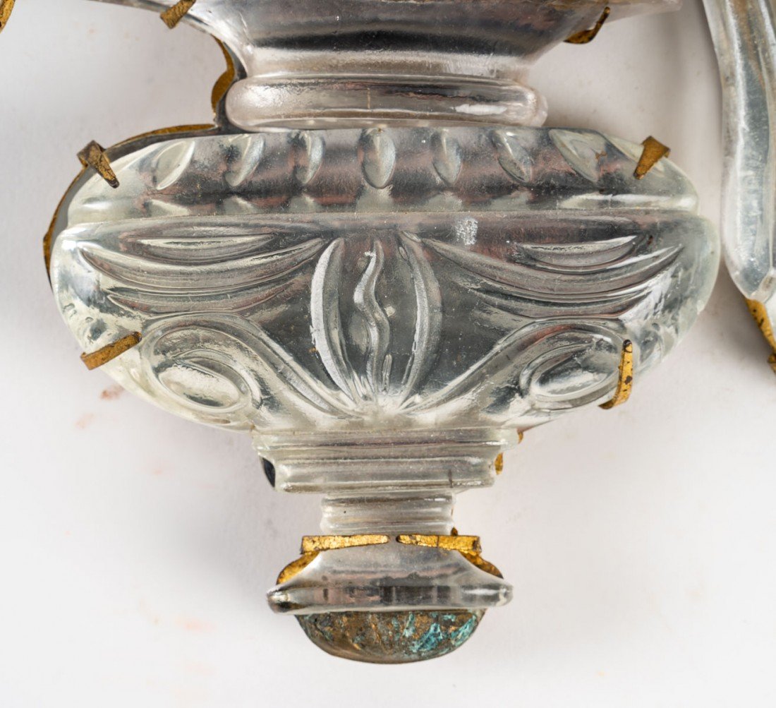 Paire d'appliques Aux Perroquets, Maison Baguès, XXe siècle siècle. -photo-3