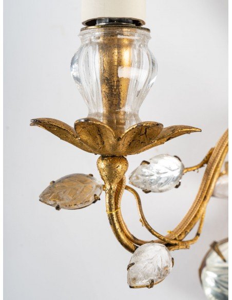 Paire d'appliques Aux Perroquets, Maison Baguès, XXe siècle siècle. -photo-4