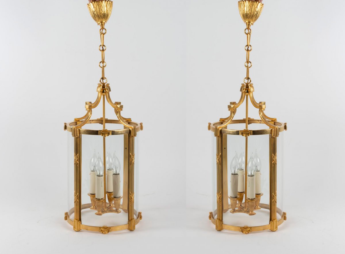 A Pair Of Louis XVI Style Lanterns.