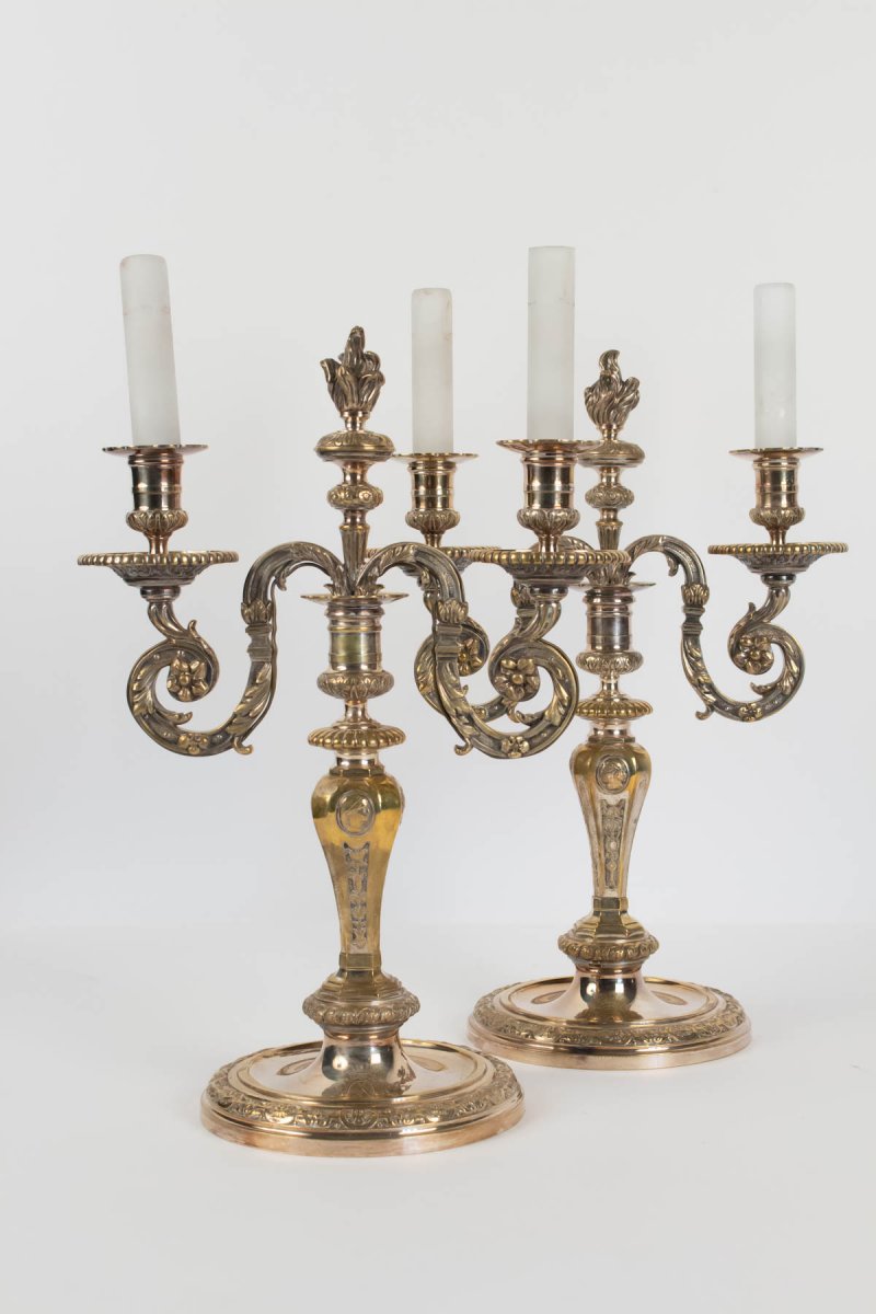 A Pair Of Regence Style Candelstick.-photo-3