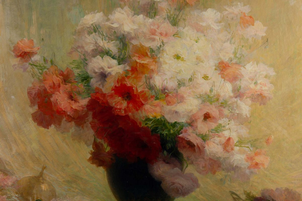 Achille Cesbron (1849 - 1913) : Bouquet De Fleurs.-photo-2