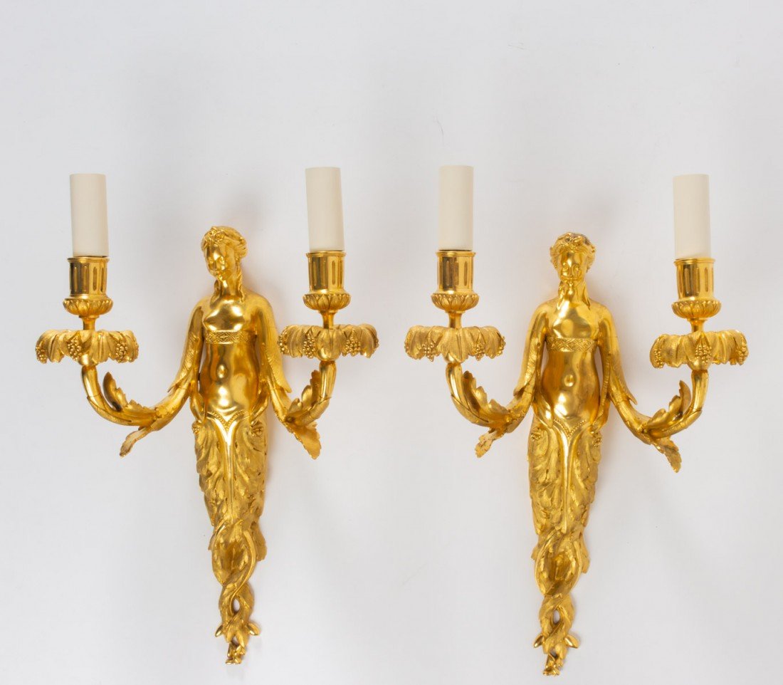 A Pair Of Louis XVI Style Wall Lights.