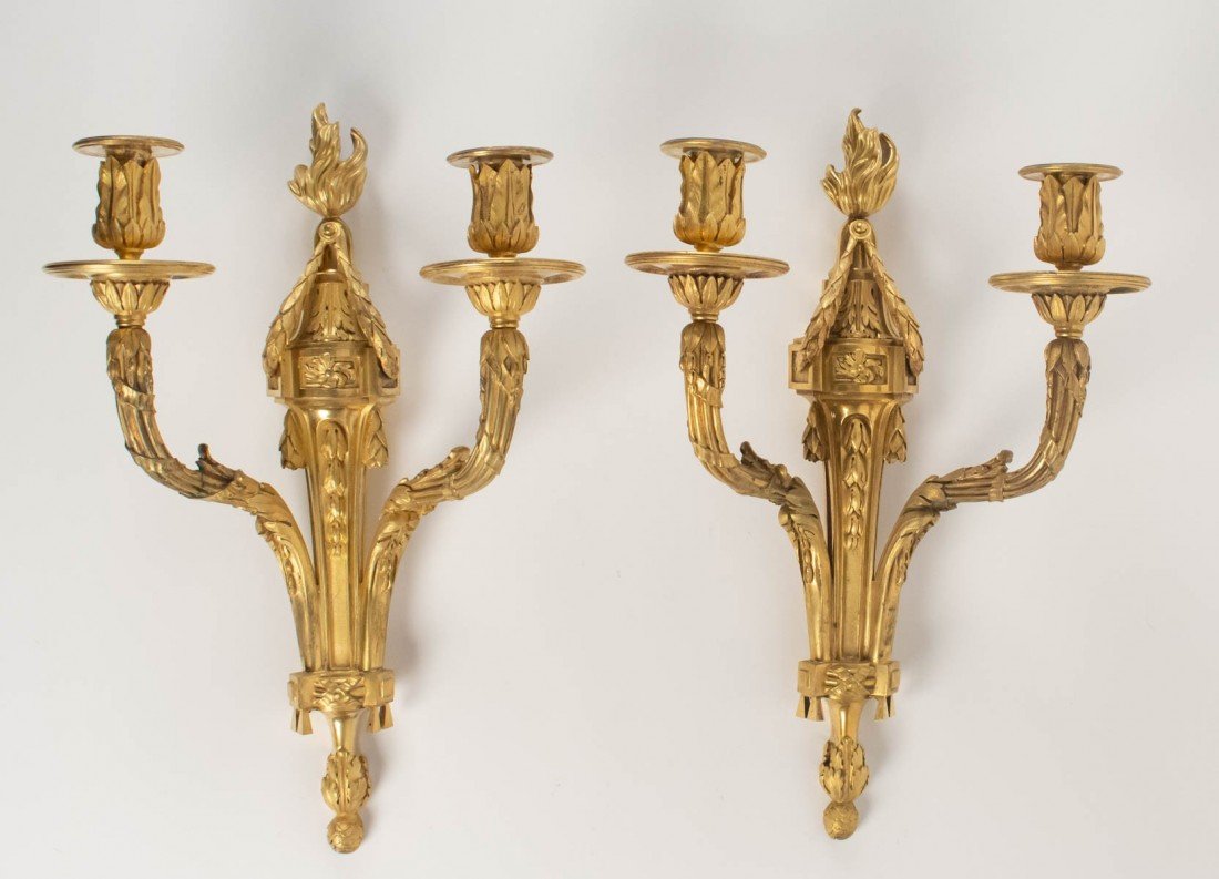 A Pair Of Louis XVI Style Wall Lights.