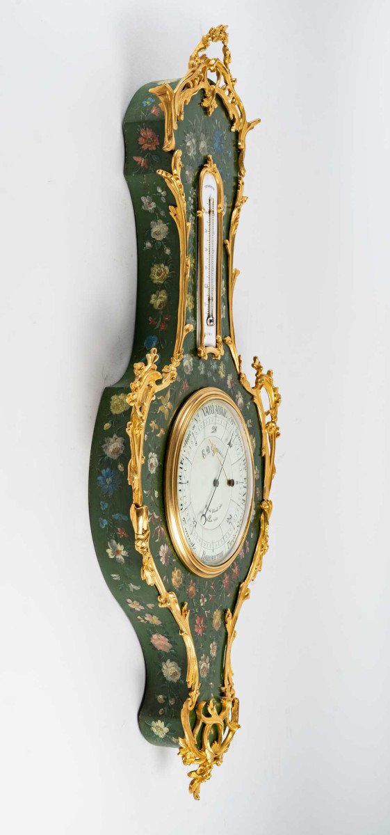 A Napoleon III Period (1851 - 1870) Barometer - Thermometer.-photo-2