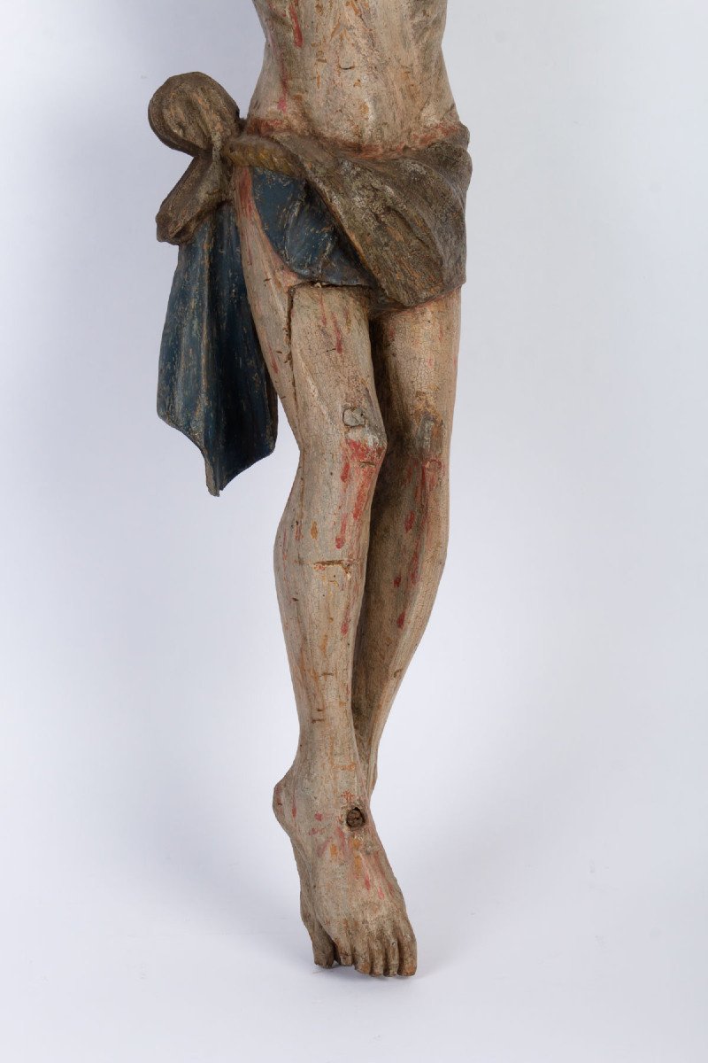 Christ En Bois Polychrome.-photo-3