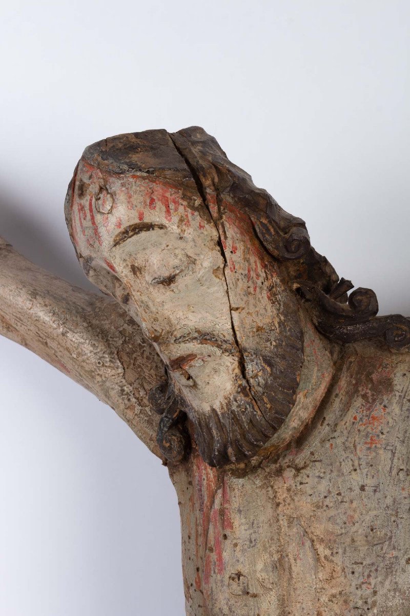 Christ En Bois Polychrome.-photo-4