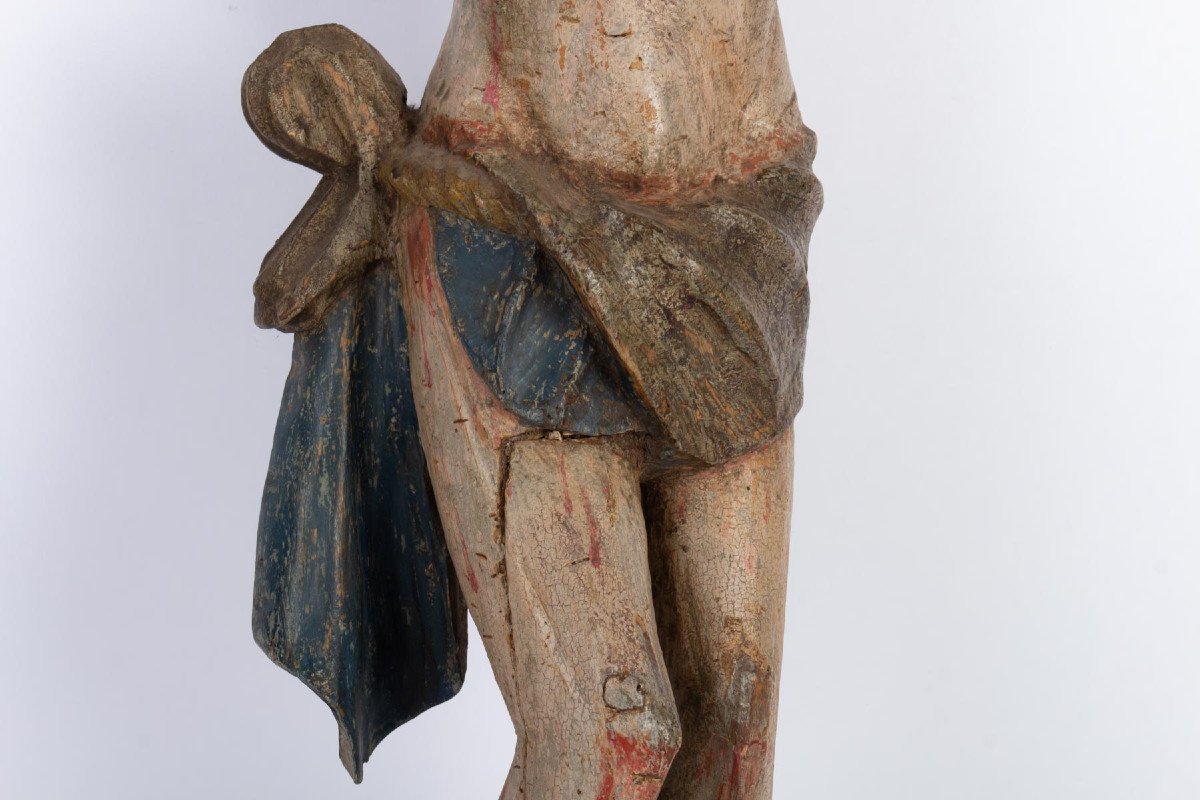 Christ En Bois Polychrome.-photo-2