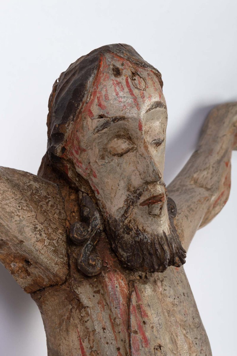 Christ En Bois Polychrome.-photo-3