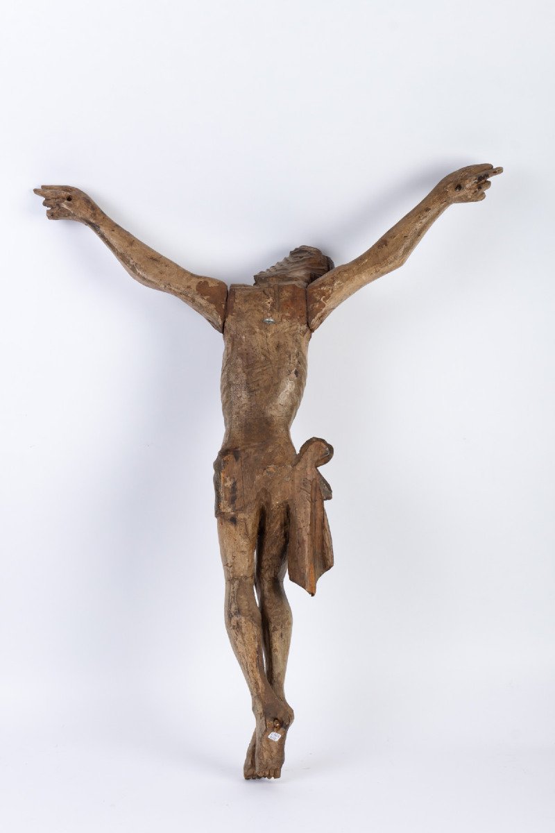 Christ En Bois Polychrome.-photo-4