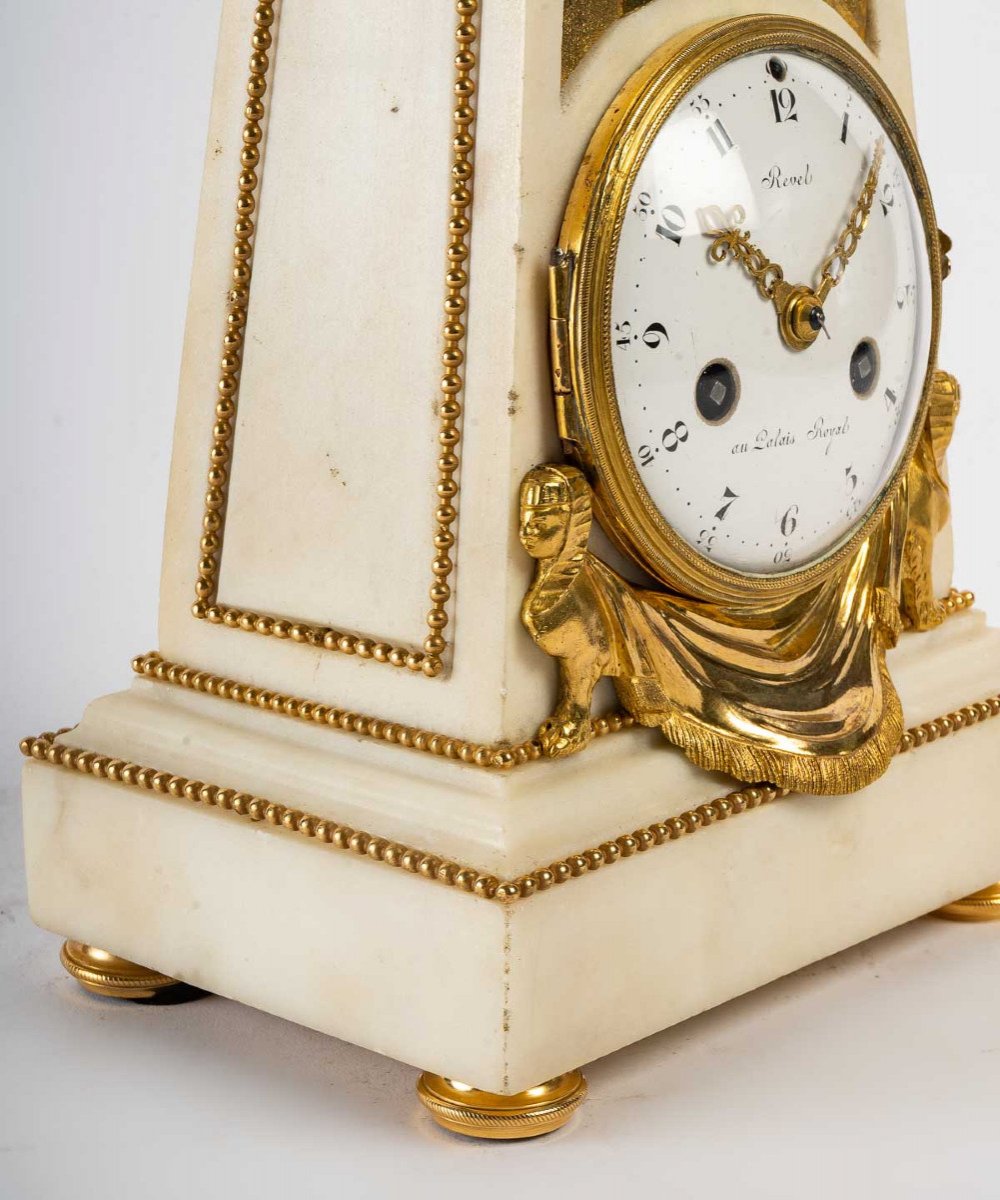 An Louis XVI Period (1774 - 1793) Obelisk Clock.-photo-6