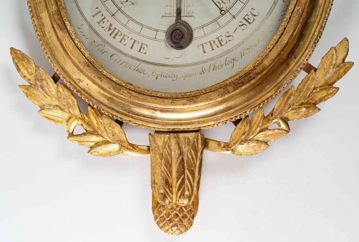 Baromètre - Thermomètre d'époque Louis XVI (1774 - 1793).-photo-1