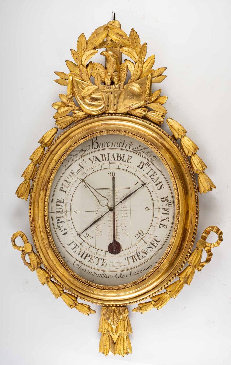 A Louis XVI Period (1774 - 1793) Barometer - Thermometer.