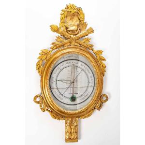 A Louis XVI Period ( 1774 - 1793) Barometer - Thermometer.