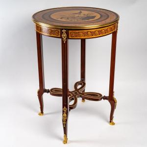 A Marquetry Gueridon Table.