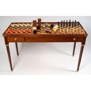 Petite Table De Jeux Grise Et Bois - WOGRSTOL - Bellamy