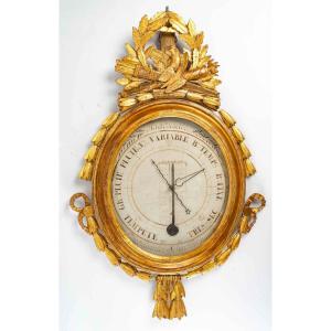 A Louis XVI Period (1774 - 1793) Barometer - Thermometer.