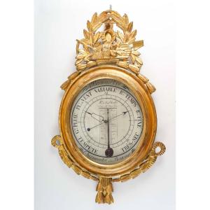 A Louis XVI Period ( 1774 - 1793) Barometer - Thermometer.