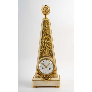 An Louis XVI Period (1774 - 1793) Obelisk Clock.