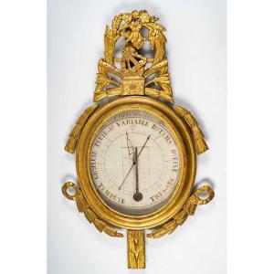 A Louis XVI Period (1774 - 1793) Barometer - Thermometer.