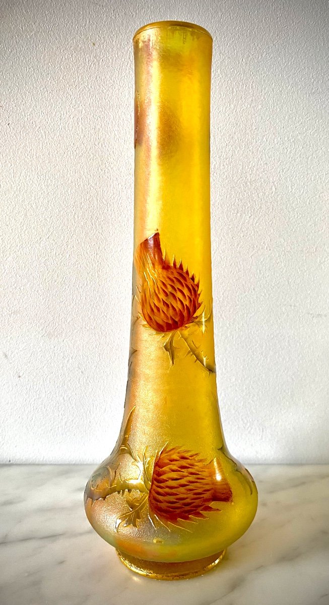 Vase Daum Art Nouveau "Aux Chardons"-photo-2
