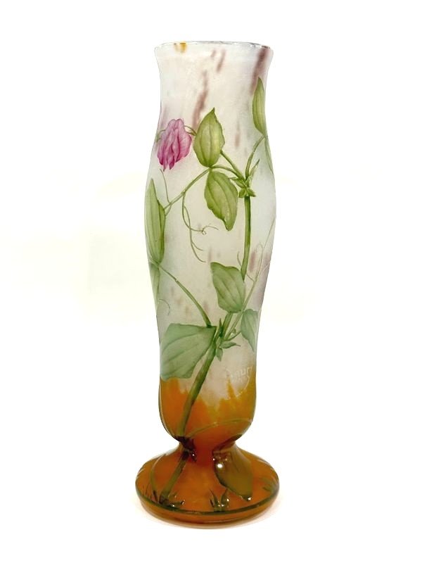 Vase Daum Art Nouveau "Aux Pois De Senteur"-photo-2