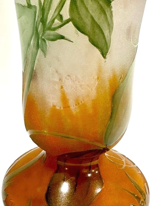 Vase Daum Art Nouveau "Aux Pois De Senteur"-photo-4