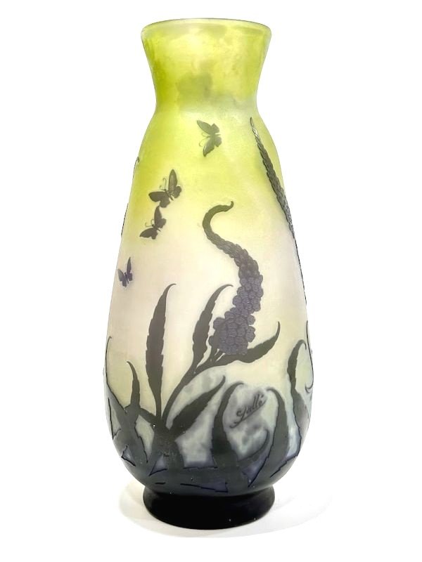 Emile Gallé Vase Art Nouveau  "Veronica Spicata"-photo-2