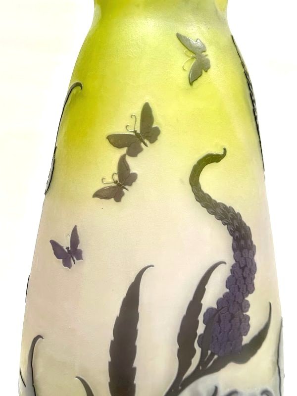 Emile Gallé Vase Art Nouveau  "Veronica Spicata"-photo-2