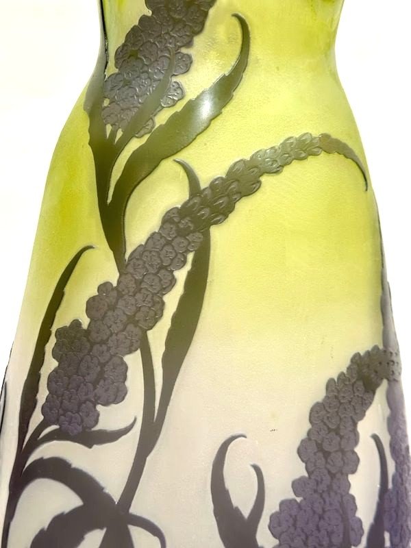 Emile Gallé Vase Art Nouveau  "Veronica Spicata"-photo-4