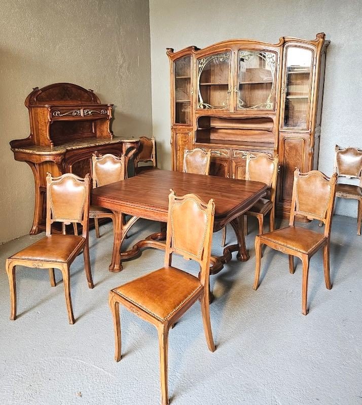 Eugène Gaillard Art Nouveau Bing Dining Room Set-photo-4