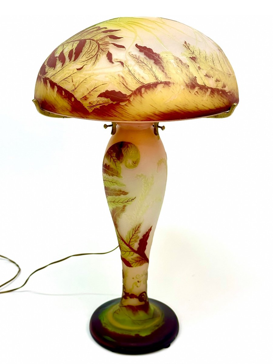 Lampe Champignon Art Nouveau "aux Fougères"-photo-3