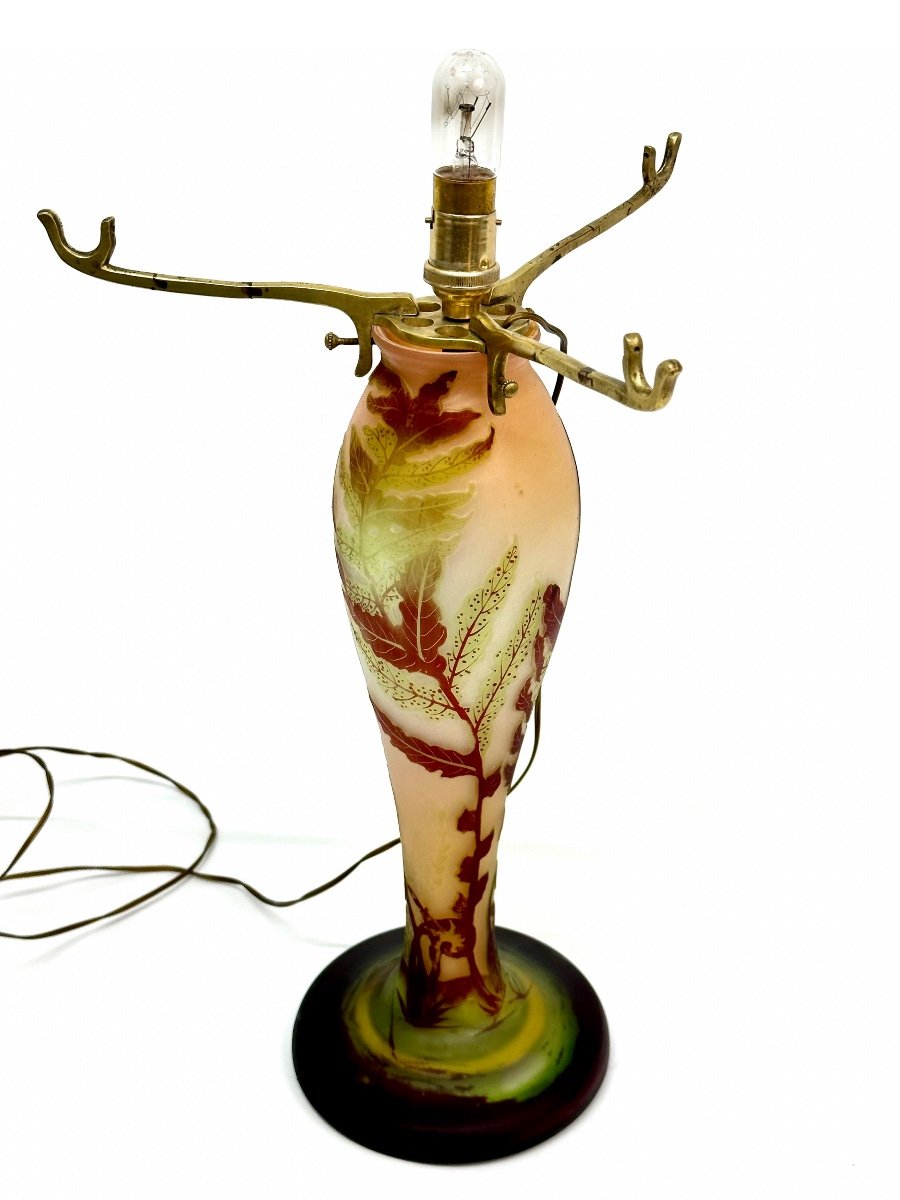 Lampe Champignon Art Nouveau "aux Fougères"-photo-3