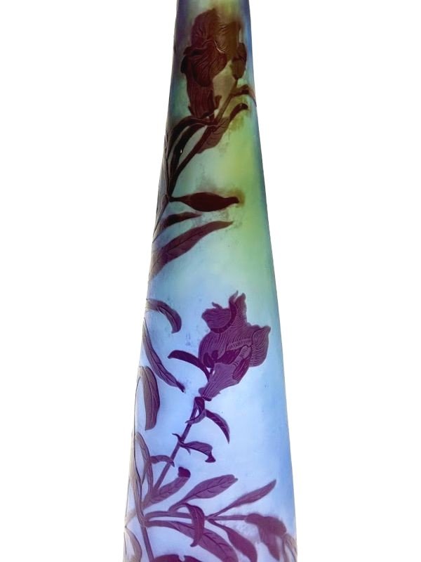 Emile Gallé Grand Vase Art Nouveau "Décor floral"-photo-4