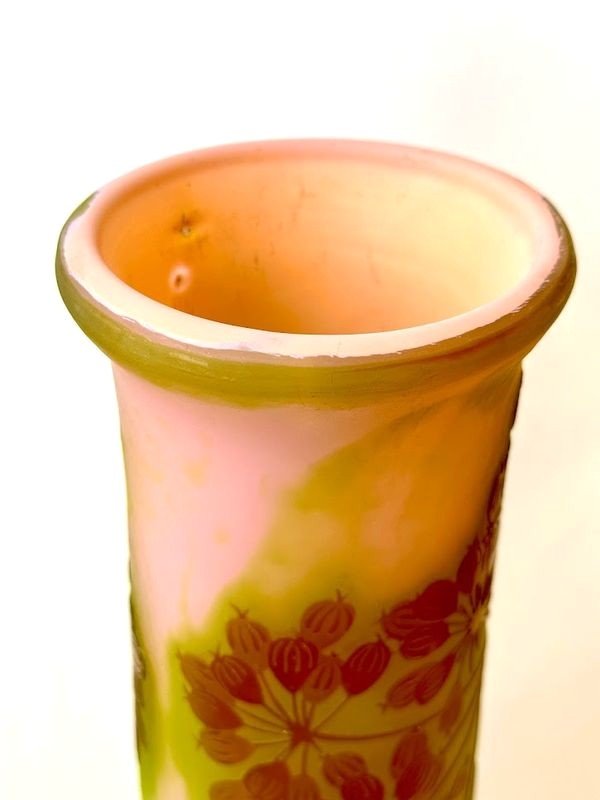 Emile Gallé Large Art Nouveau Vase 'aux Umbelles'-photo-1