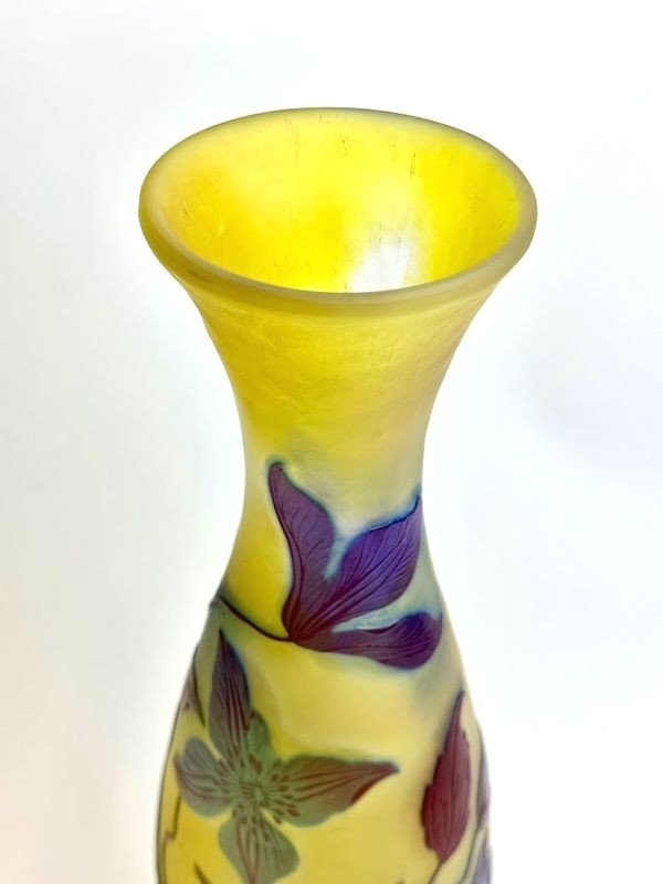 Emile Gallé Vase Art Nouveau  "clématites'-photo-1