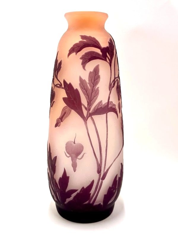 Emile Gallé Vase Art Nouveau  "Cœurs De Marie"-photo-3