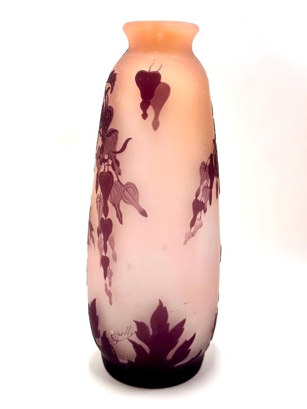 Emile Gallé Vase Art Nouveau  "Cœurs De Marie"-photo-4