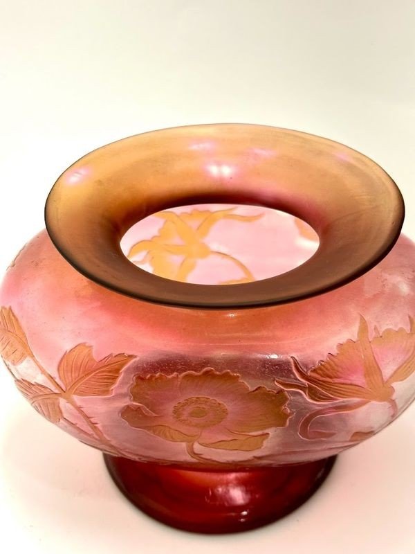 Henri Muller In Croismare Art Nouveau Vase “aux Roses”-photo-4