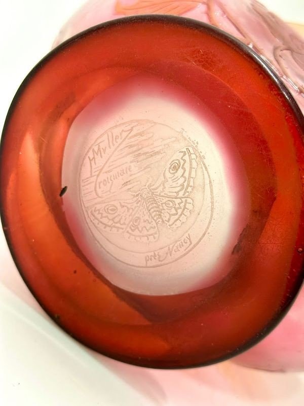 Henri Muller In Croismare Art Nouveau Vase “aux Roses”-photo-1