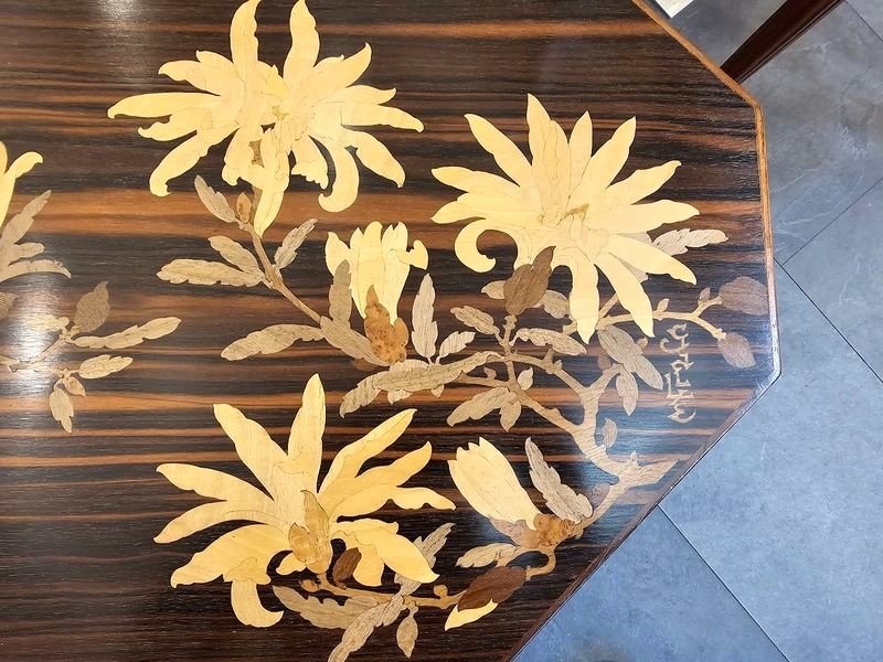 Emile Gallé Table Basse Moderniste "Magnolias"-photo-1