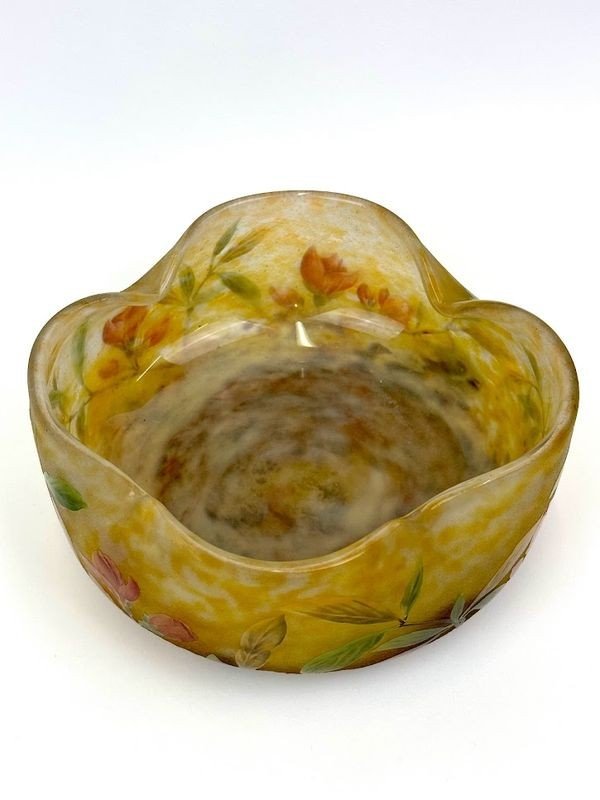 Daum Nancy Coupe Art Nouveau "cognassiers Du Japon"-photo-1